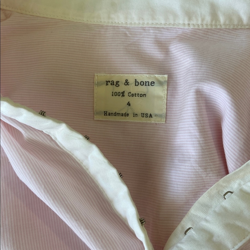 Rag & Bone Shirt Dress Cotton Pink and White Stripe 4 NWOT - Picture 6 of 6